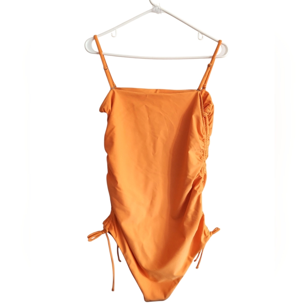 Orange Ruched Women's One-Piece Swimsuit
